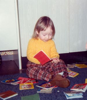 Devouring books,
 early 1975