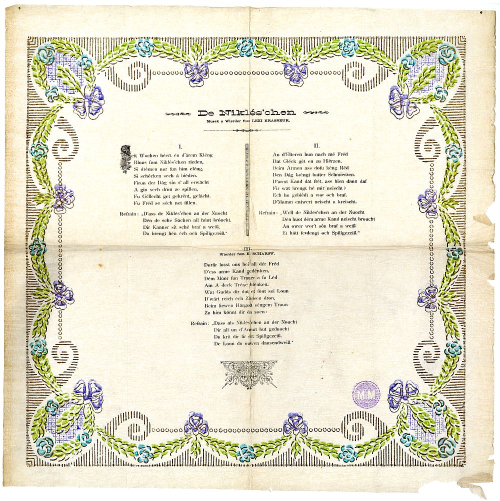 A Luxembourgish Santa-Claus poem by Lexi Brasseur,
 1900