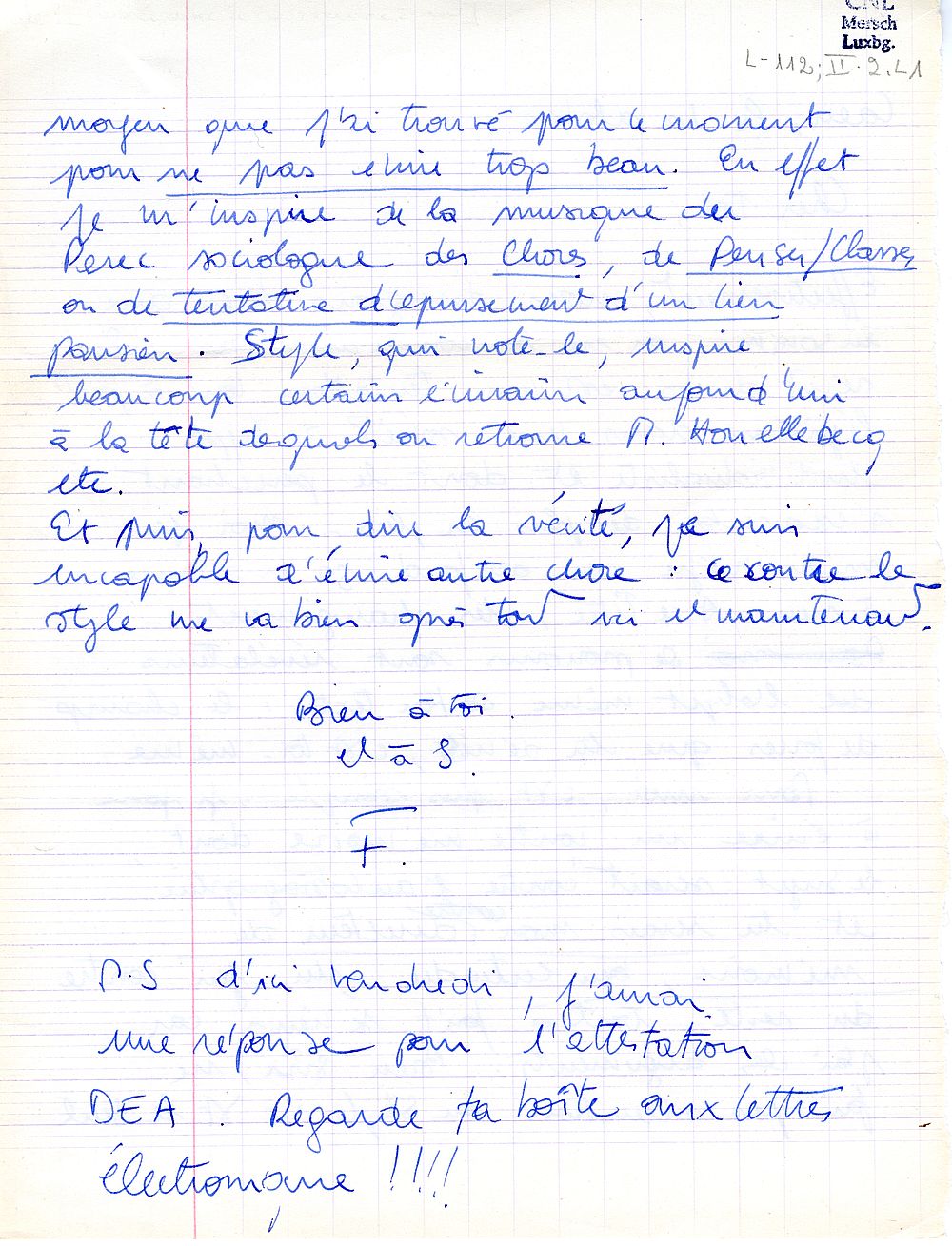 Lettre de Lebey à Reisen