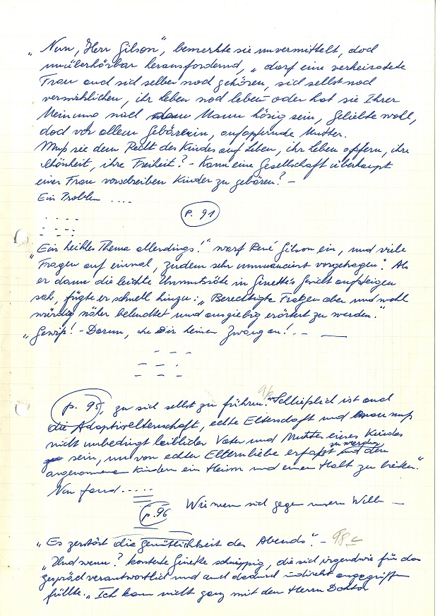 3. Handschriftliche VerÃ¤nderungen 1978/1979,
 CNL L-357; I.1.4 (7)